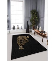 Gold Leopar Kaymaz Tabanlı Makinede Yıkanabilir Halı RV365 - 100 x 160 cm