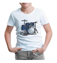 Sketch of a Drum Kit Beyaz Çocuk Tshirt