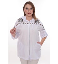 Büyük Beden %100 Cotton Kapüşonlu Hırka – Rahat ve Şık Tasarım - 44462