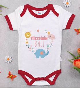 BK Kids Tiizesinin Balı Tasarımlı Kırmızı Bebek Body Zıbın-1