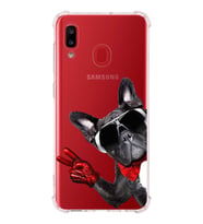 PrintiFy Samsung Galaxy A30 Uyumlu Köpek 2 Baskılı Şeffaf Köşe Korumalı Antişok Kılıf