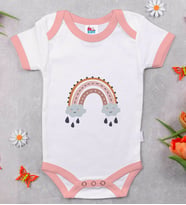BK Kids Boho Tasarımlı Pembe Bebek Body Zıbın-1