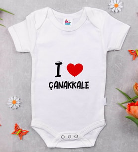 BK Kids I Love Çanakkale Tasarımlı Bebek Body Zıbın - Model 1