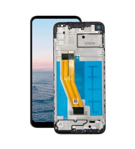 Samsung Galaxy M11 Dokunmatik Ekran SRV Siyah (Çıtalı)