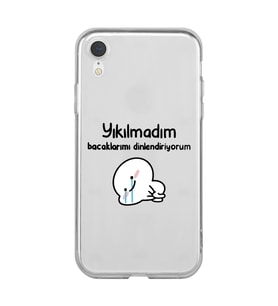 Iphone XR Uyumlu Yıkılmadım Tasarımlı Şeffaf Telefon Kılıfı