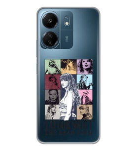 Xiaomi Redmi 13C Uyumlu Taylor Swift Desenli Şeffaf Telefon Kılıfı
