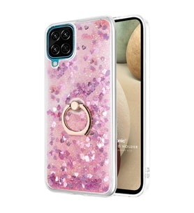 Microsonic Samsung Galaxy A12 Kılıf Glitter Liquid Holder Pembe