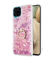 Microsonic Samsung Galaxy A12 Kılıf Glitter Liquid Holder Pembe