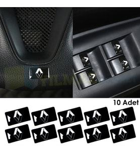 Renault Logo Torpido Vites Direksiyon Jant Damla Sticker Yapıştırma Etiket 10 Adet