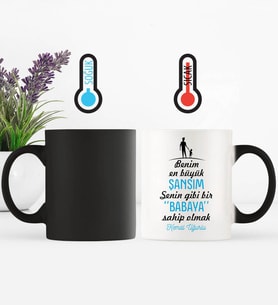 En Büyük Şansım Babam Sihirli Kupa (Siyah - Beyaz)