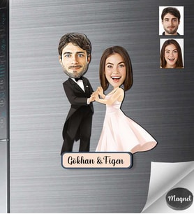 Kişiye Özel Gelin Dağmat Ahşap Magnet -4