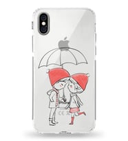 Apple iPhone XS Uyumlu Kamera Korumalı Tıpalı Kapak Aşk Tasarımlı Silikon Şeffaf Kılıf