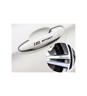 Hyundai I20 İçin Uyumlu Aksesuar Sport Kapı Kolu Sticker Set 8 Ad 10*1,5 Cm