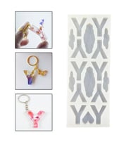 Epoksi Çoklu Silikon Kalıp Y Harfi Anahtarlık Reçine Seri Döküm Kalıbı 4 CM 10 Lu
