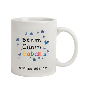 İsme Özel Kupa Bardak - Benim Canım Babam (Beyaz)