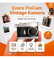 Ezere PixCam Vintage Taşınabilir Mini Dijital Kamera Selfie Video Vlog Kamerası Mini Anahtarlık 1080