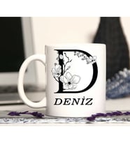 D BAŞ HARF VE İSİM YAZILI KUPA BARDAK ( SADE )