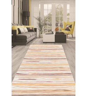 Dijital Kaymaz Taban Yıkanabilir Modern Renkli Salon Halısı Mutfak Halısı Yolluk ND-HT-1306 (Bej)