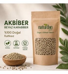 Akbiber Beyaz Karabiber Doğal 1 Kg