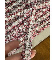 EN 1 CM TRİKO PÜSKÜLLÜ RENKLİ ŞERİT DİKİŞ AKSESUAR (1 METRE) (Kırmızı)