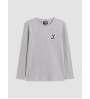 LCW Kids Gri Nakışlı Erkek Çocuk Pijama Üst