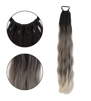 Lastik Tokalı At Kuyruğu Su Daalı / Kumral / Beyaz Platin Ombre