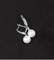 925 Ayar Gümüş Elegance Küre İnci Küpe (Rodyum)