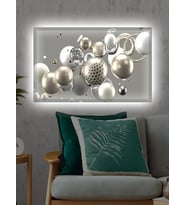Led Işıklı 3d Dekoratif Tablo Beyaz Çiçek