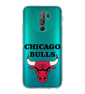 Xiaomi Redmi 9  Kamera Korumalı Kapak Chicago Bulls Tasarımlı Şeffaf  Kılıf