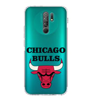 Xiaomi Redmi 9  Kamera Korumalı Kapak Chicago Bulls Tasarımlı Şeffaf  Kılıf