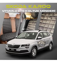 Skoda Karoq Antrasit Renk Tay Tüyü Cepli & Terletmez Sırtlı Oto Koltuk Minder Seti - Koltuk Koruma Kılıfı (ÖN & ARKA TAM SET)
