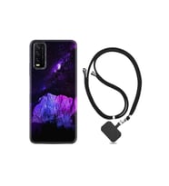 Vivo Y20 Kılıf Silikon Desen Boyun Askılı Purple Mountain 1640