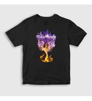 Presmono Unisex Çocuk Siyah Phoenix Rising Deep Purple T-Shirt 60711tt
