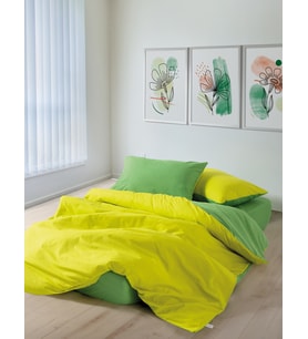 Cozy Home Popping Colors Tek Kişilik Lastikli Çarşaflı Nevresim Takımı Sage Sarı-Yeşil