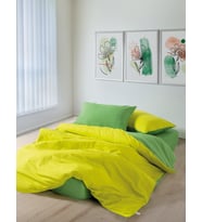 Cozy Home Popping Colors Tek Kişilik Lastikli Çarşaflı Nevresim Takımı Sage Sarı-Yeşil