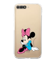 Huawei Y6 2018  Kamera korumalı Kapak Minnie Mouse Tasarımlı  Şeffaf Kılıf
