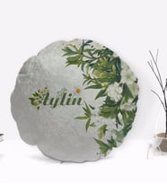 BK Gift Kişiye Özel İsimli Papatya Temalı Yuvarlak Dekoratif Kırlent Yastık-5