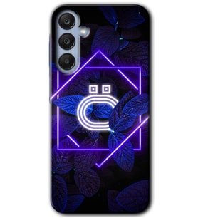Galaxy A25 Kılıf HD Desen Baskılı Kılıf - Dark Neon Yaprak Ö Harfi