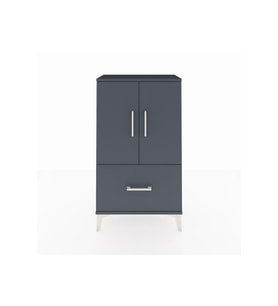 Arges Komodin 2 Raflı Tek Çekmeceli 2 Kapaklı 60x30x106 Antrasit-Antrasit
