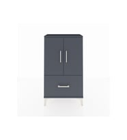 Arges Komodin 2 Raflı Tek Çekmeceli 2 Kapaklı 60x30x106 Antrasit-Antrasit