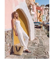 LCW Comfort Beyaz Beli Lastikli Geniş Paça Kadın Pantolon