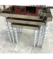 Zigon Sehpa 12459 Elma Model Beyaz Parlak Ayna Kaplama Tabla Ahşap Kayın El Yapım (Beyaz - Açık Pembe - Gümüş - Mint Yeşili)