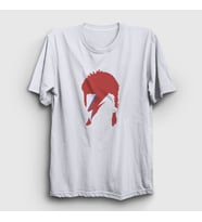 Presmono Unisex Beyaz Lightning Yıldırım David Bowie T-Shirt 301980tt