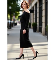 Modern Kadın Asimetrik Yaka Uzun Kollu Bodycon Midi Maxi Elbise Kış Günleri İçin Şık Ve Rahat Örme