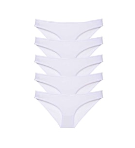 5 adet Süper Eko Set Likralı Kadın Slip Külot Beyaz