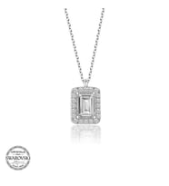 Swarovski Taşlı Gümüş Baget Bayan Kolye