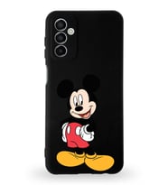 Samsung Galaxy M13 Uyumlu Lansman Kılıf Altı Kapalı İçi Kadife  Mickey Mouse-E Tasarımlı  Kapak (Şeffaf)