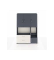 Arges Dolap 7 Raflı 2 Çekmeceli 4 Kapaklı 132x30x195 Antrasit-Antrasit/Aytaşı