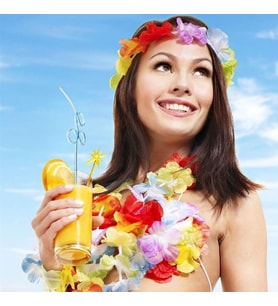 Hawaii Çiçekli Kolye Bileklik Seti