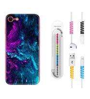 Apple iPhone 5 6 7 8 Plus Se XR Kılıf Kablo Koruma Spiral Silikon Explosive 1734
